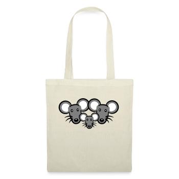 3 Mice Family Child Mom Dad Parents Row Cute - Tote Bag - nature - Front