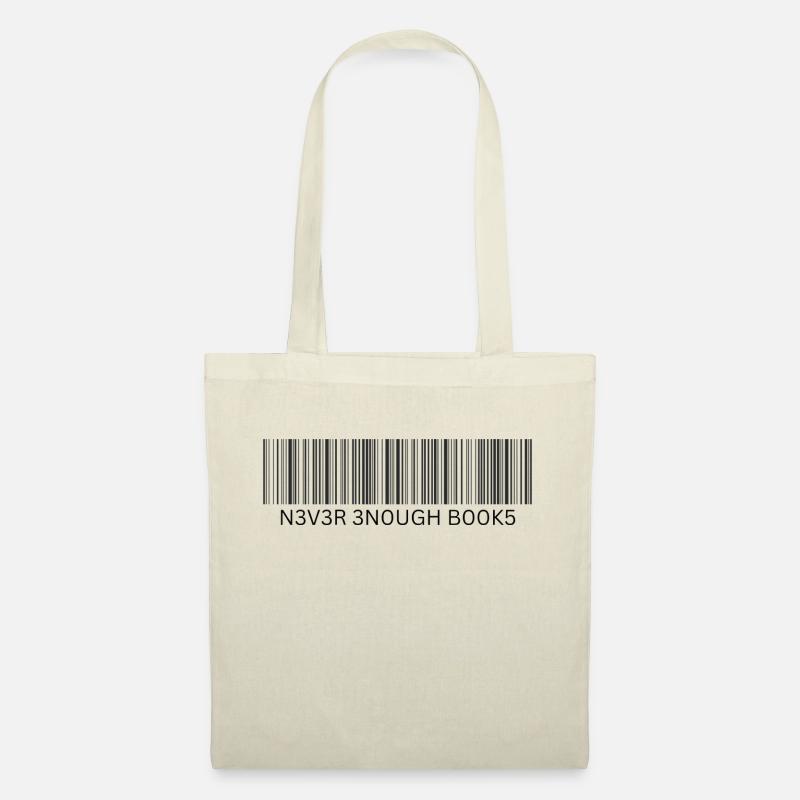 Never Enough Books – Bücherliebe im Barcode-Design - Stoffbeutel - Natur