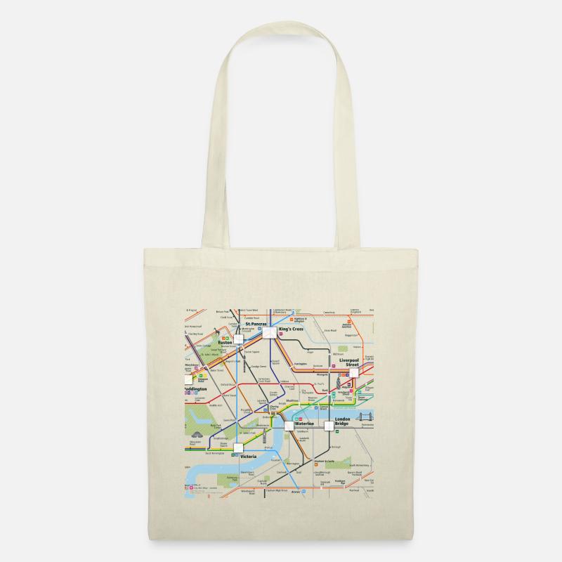 London Map Square - Stoffbeutel - Natur