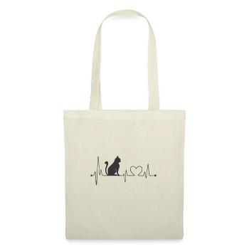 Chemise de chat • Chat de battement de coeur • Cadeau - Sac en tissu - nature - Devant