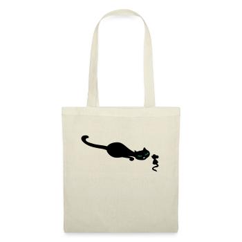 Chat rétro et la souris - Sac en tissu - nature - Devant
