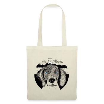 Portrait de chien Zentangle - Sac en tissu - nature - Devant