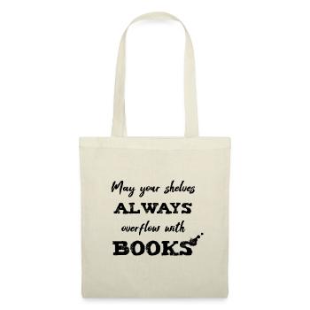 0040 Etagères toujours pleines | Bücherstapel - Sac en tissu - nature - Devant