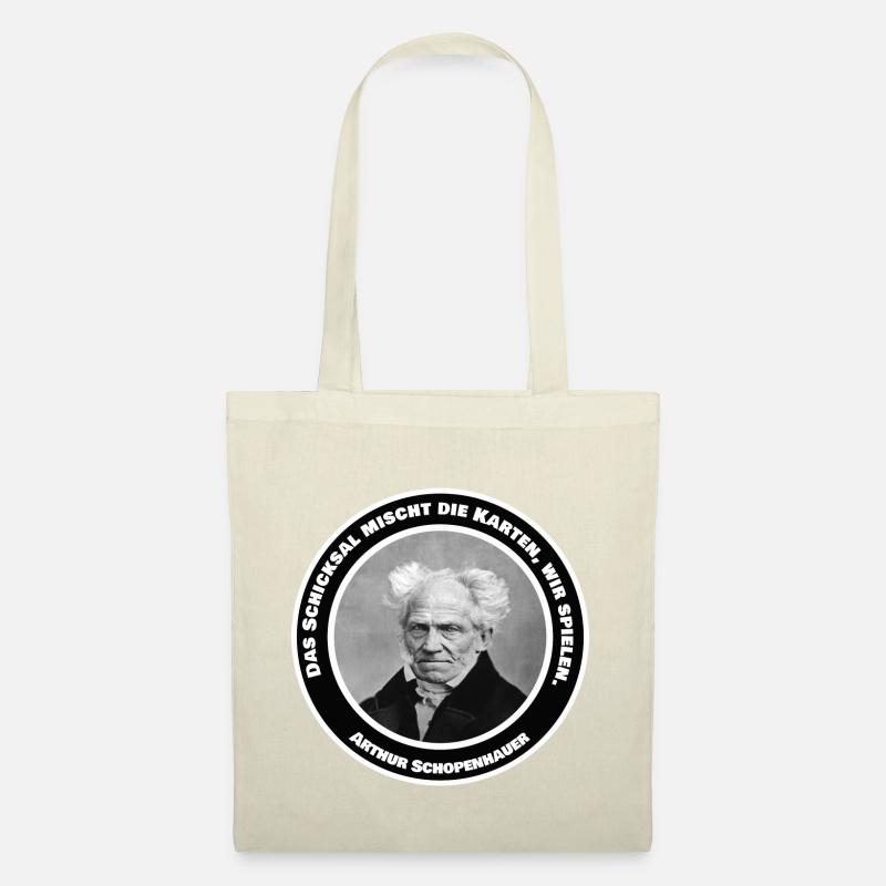 Schopenhauer Schicksal Karten spielen Spruch Zitat - Stoffbeutel - Natur