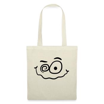 Sourire drôle fou fou - Sac en tissu - nature - Devant