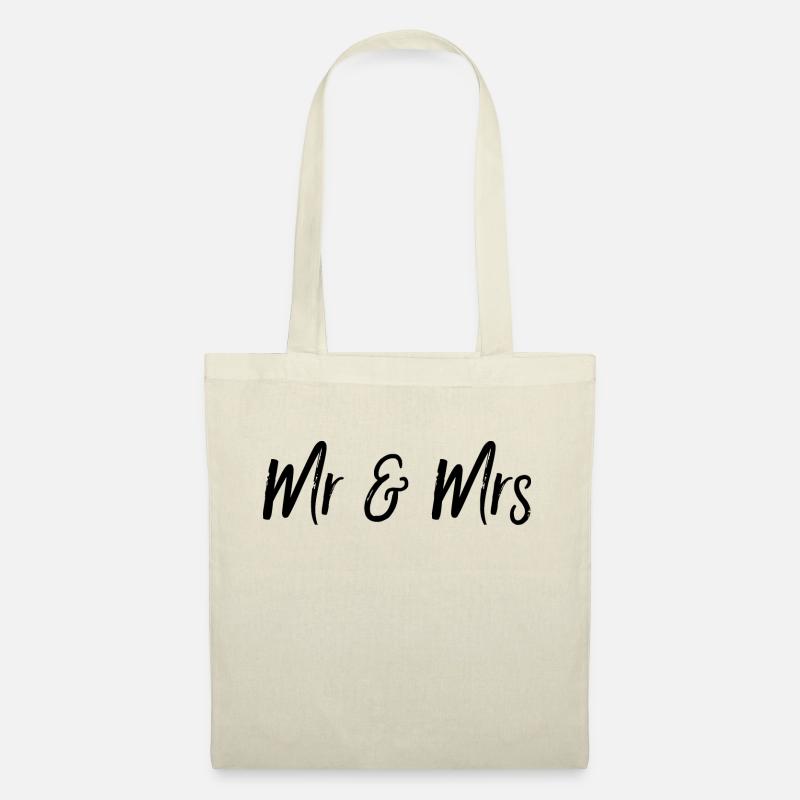Mr and Mrs Geschenkidee für Hochzeit - Stoffbeutel - Natur