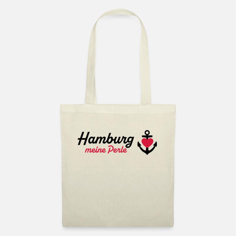 Hamburg Perle schwarz - Stoffbeutel - Natur