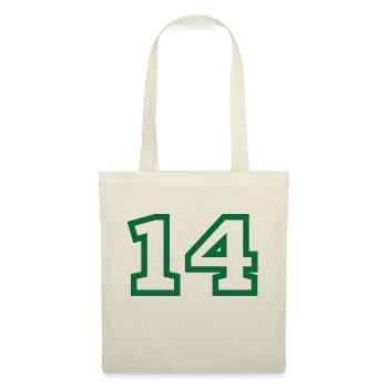 Numéro 14 sport vert - Sac en tissu - nature - Devant