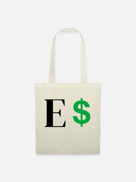 Buchstabe E Dollar - Stoffbeutel - Natur