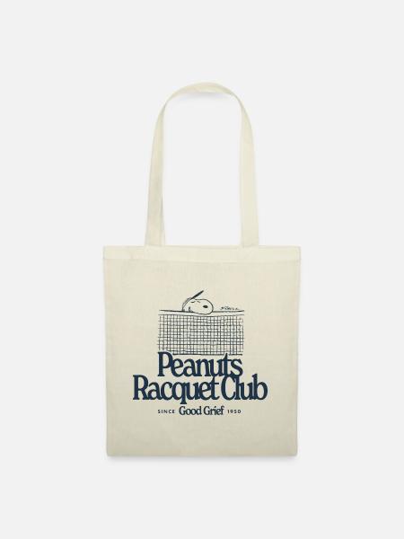 Peanuts Racquet Club Mit Snoopy Dunkel - Stoffbeutel - Natur