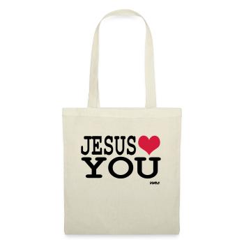 jesus loves you - Sac en tissu - nature - Devant