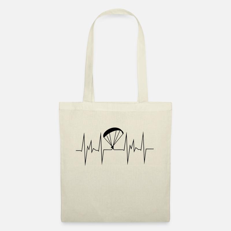 heartbeat paragliding Geschenk - Stoffbeutel - Natur