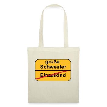 große Schwester - Stoffbeutel - Natur - Vorne