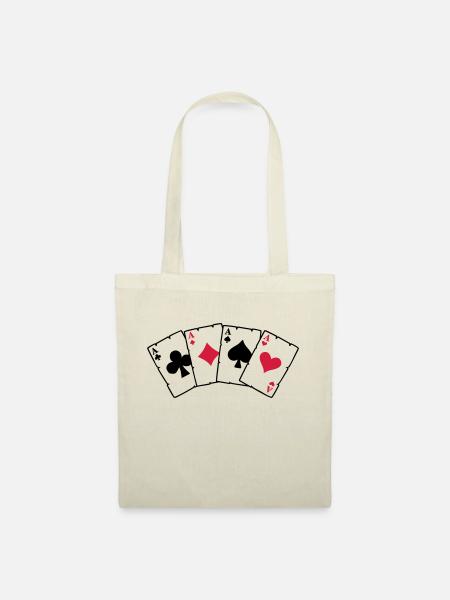 Poker Cards - Pokerkarten - Stoffbeutel - Natur