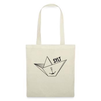 Navire en papier avec ancre vacances en mer disant Sylt - Sac en tissu - nature - Devant