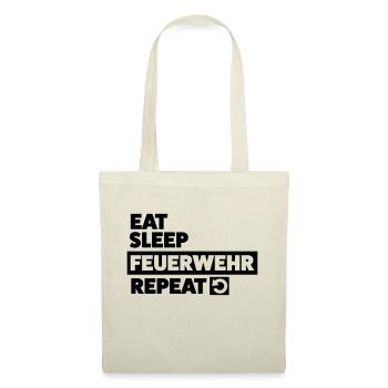 Eat sleep Feuerwehr Repeat Freiwillige Feuerwehr - Stoffbeutel - Natur - Vorne