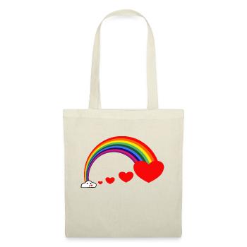 Rainbow Heart Kisses - Sac en tissu - nature - Devant