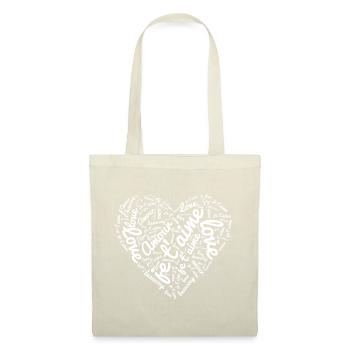 Message cœur pour dire je t'aime - Sac en tissu - nature - Devant