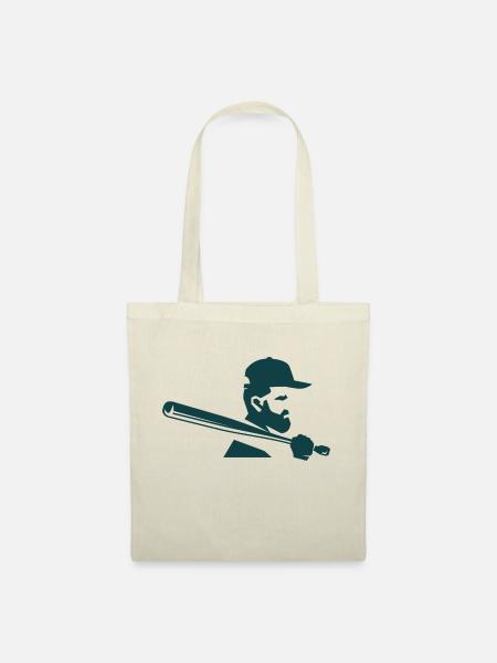 Baseball Spieler Logo - Stoffbeutel - Natur