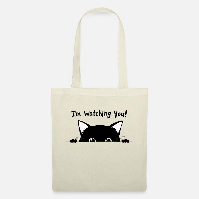 Drôle de chat, je te regarde - Sac en tissu - nature