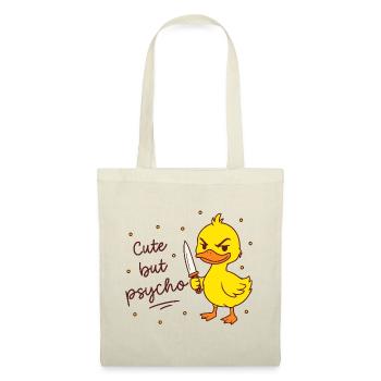 Cute but psycho - Ente mit Messer - Stoffbeutel - Natur - Vorne