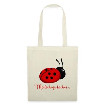 Modschegiebchen Marienkäfer Sächsisch Geschenkidee - Stoffbeutel - Natur - Vorne