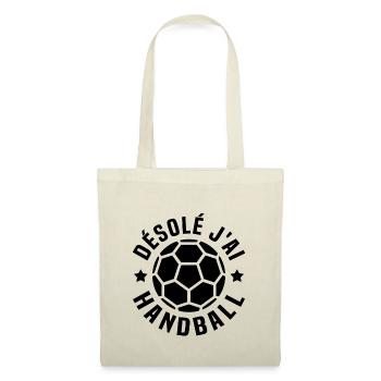 désolé j'ai handball - Sac en tissu - nature - Devant