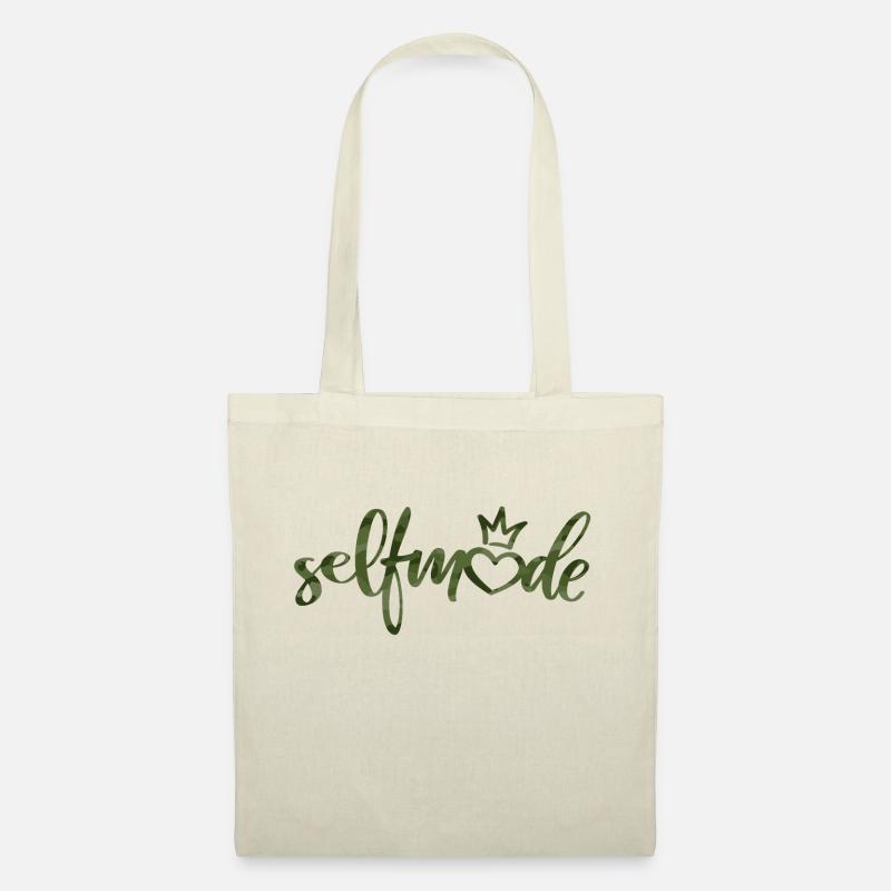 "selfmade" Camo-Green - Stoffbeutel - Natur