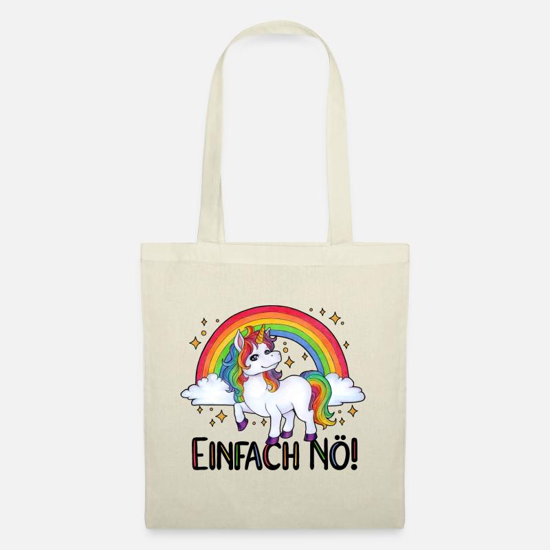 Einfach Nö! Lustiges Einhorn Regenbogen Geschenk - Stoffbeutel - Natur