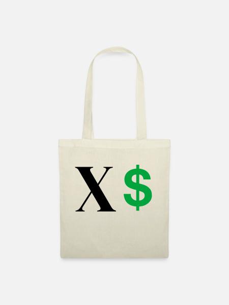 Buchstabe x Dollar - Stoffbeutel - Natur