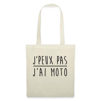 Je peux pas j'ai moto - Sac en tissu - nature - Devant