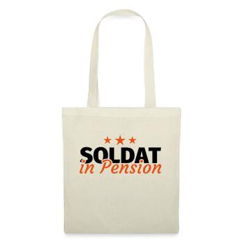 Soldat in Pension Ruhestand Rente - Stoffbeutel - Natur - Vorne
