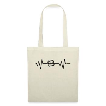 Heartbeat puzzle puzzle piece Puzzle gift idea - Tote Bag - nature - Front