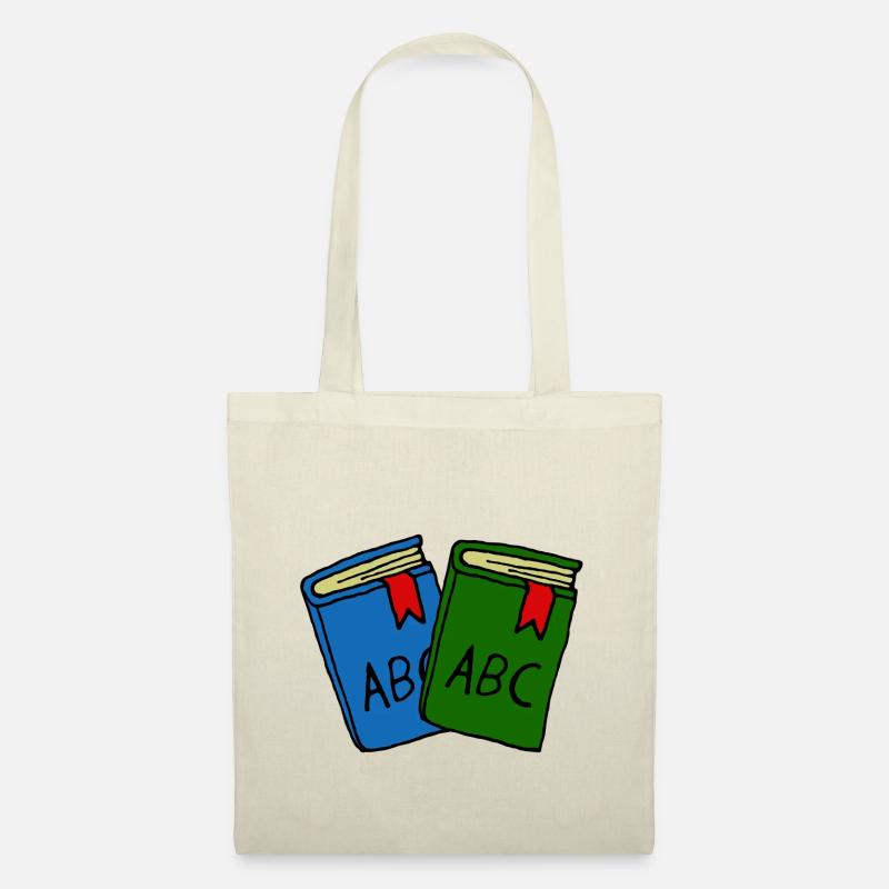 Schulbücher, Erste Klasse, Kinder - Stoffbeutel - Natur