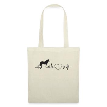 Haflinger Heartbeat Love EKG Pulse Rider Heart - Sac en tissu - nature - Devant