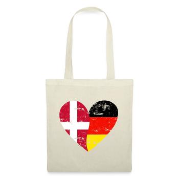 Flag Heart Denmark Germany Flag - Tote Bag - nature - Front