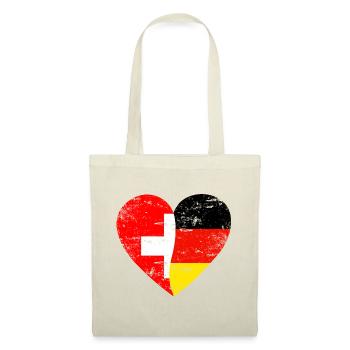 Drapeau Coeur Suisse Allemagne Drapeau - Sac en tissu - nature - Devant