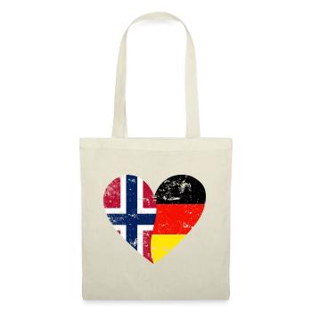 Drapeau Cœur Norvège Allemagne Drapeau - Sac en tissu - nature - Devant