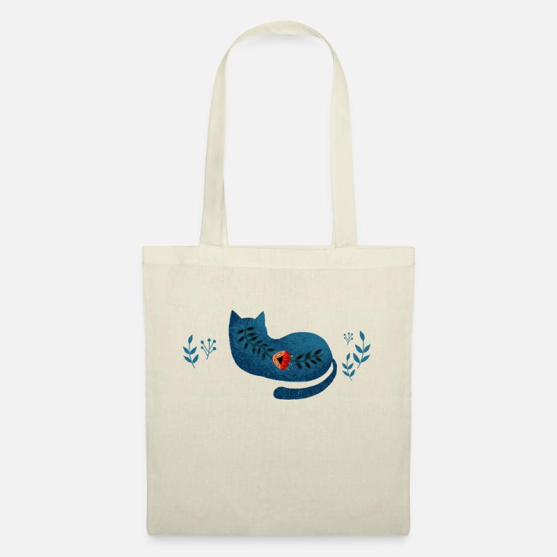 Blaue Katze, Blaue Katze - Stoffbeutel - Natur