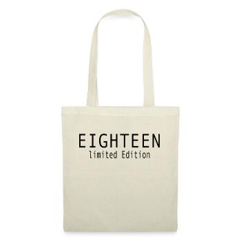 18. Geburtstag Geschenk Eighteen limited Edition - Stoffbeutel - Natur - Vorne