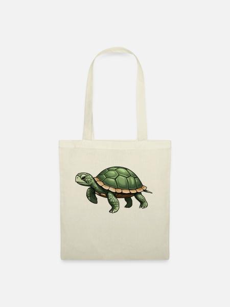 Trendige Schildkröte - Stoffbeutel - Natur