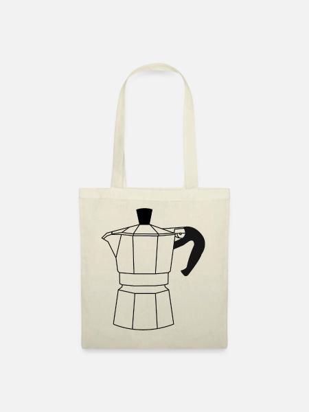 Traditionelle italienische Espressomaschine Mokka - Stoffbeutel - Natur