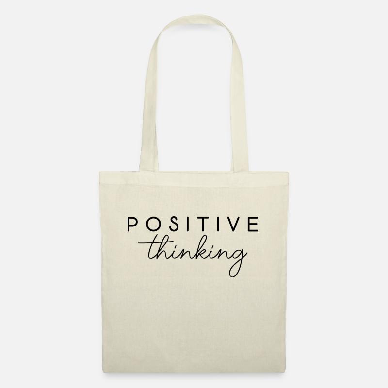 Positive thinking Denken Spruch Englisch Schrift - Stoffbeutel - Natur