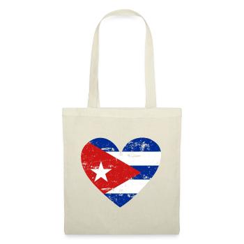 Drapeau Coeur Cuba Drapeau - Sac en tissu - nature - Devant