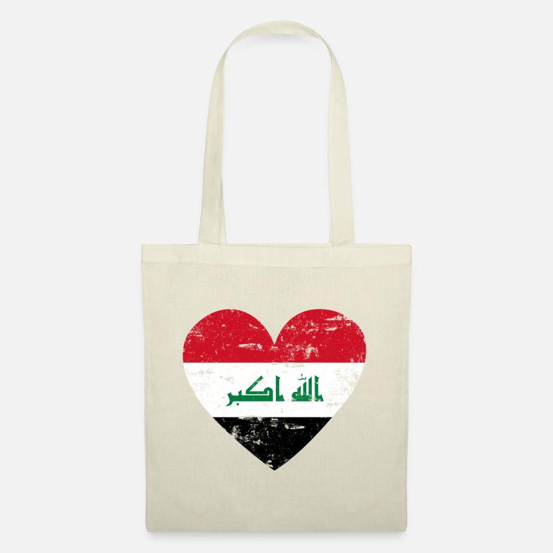 Irak Flaggenherz - Stoffbeutel - Natur