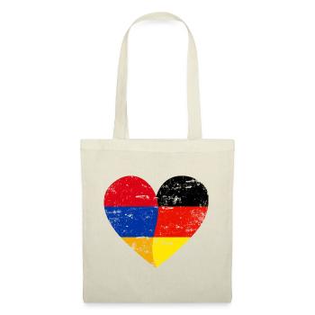 Arménie Allemagne Drapeau Coeur - Sac en tissu - nature - Devant