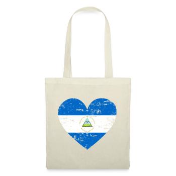Nicaragua Flaggenherz - Stoffbeutel - Natur - Vorne