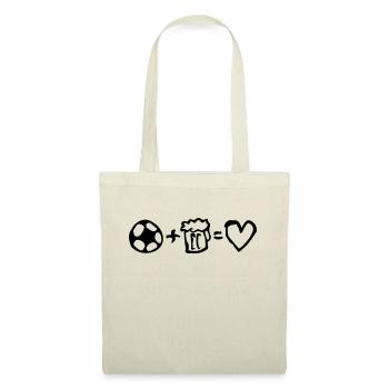football+beer=love - Sac en tissu - nature - Devant