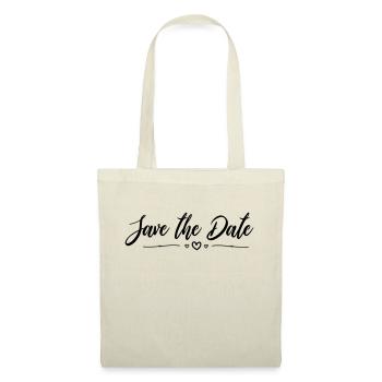 hochzeit - save the date. Einladung zur Feier - Stoffbeutel - Natur - Vorne