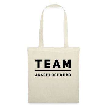 TEAM A-lochbüro. Lustiges T-Shirt für ein Büro : ) - Stoffbeutel - Natur - Vorne